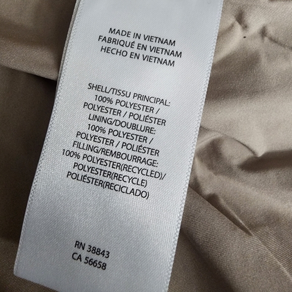 NWT Lauren Ralph Lauren Birch Tan  Stretch Hooded Puffer Vest Size XL  $150 - Picture 14 of 16